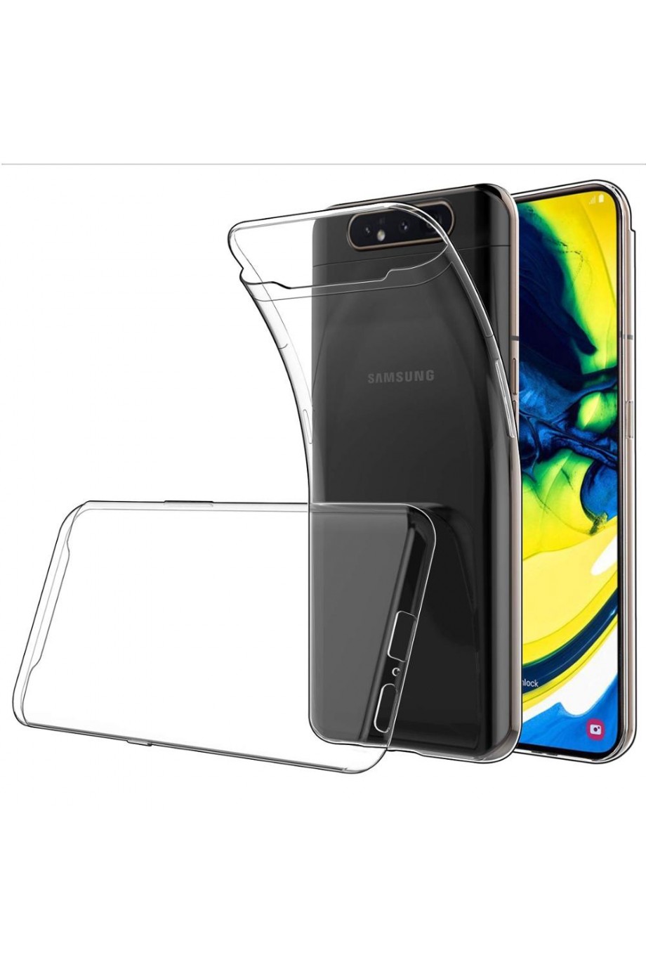 Чехол силиконовый для Samsung Galaxy A80, прозрачный