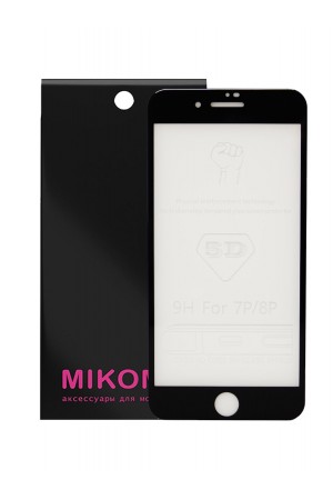 Защитное стекло 5D Mikomo для iPhone 8 Plus, черная рамка, полный клей