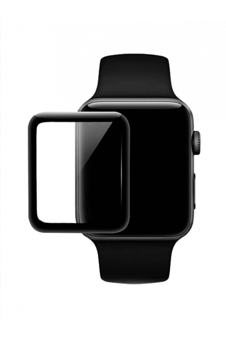 Защитное стекло 3D Glass Pro для Apple Watch 4/5 40 мм, черная рамка, полный клей