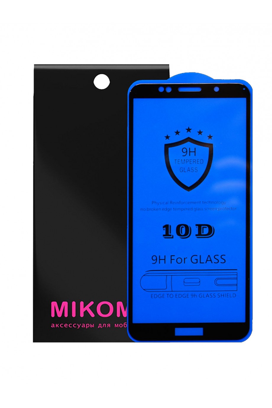 Защитное стекло 10D Mikomo для Honor 7A, черная рамка, полный клей, mk29