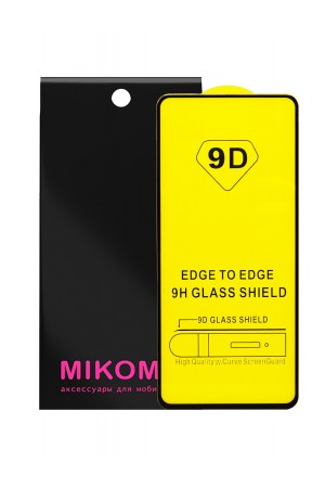 Защитное стекло 9D Mikomo для Samsung Galaxy A90, черная рамка, полный клей