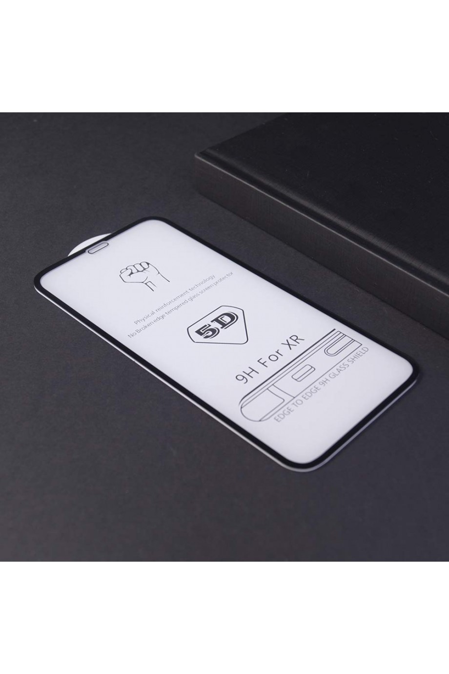 Защитное стекло 5D Mikomo для iPhone XR, черная рамка, полный клей