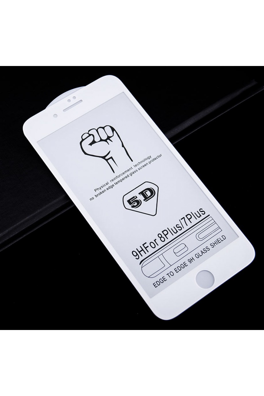 Защитное стекло 5D Mikomo для iPhone 8 Plus, белая рамка, полный клей