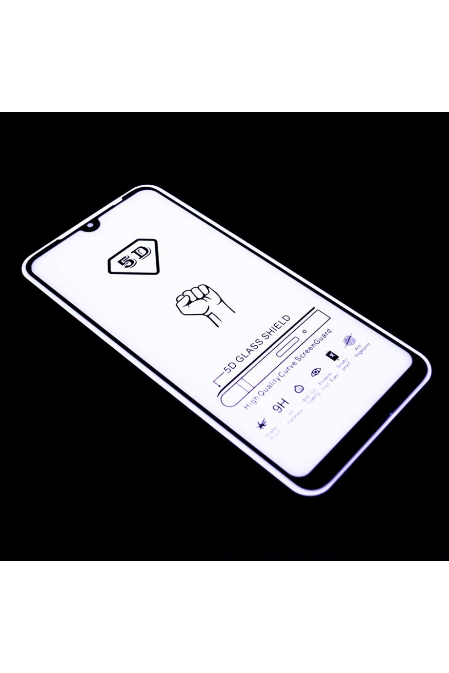 Защитное стекло 5D Mikomo для Xiaomi Redmi 7, черная рамка, полный клей