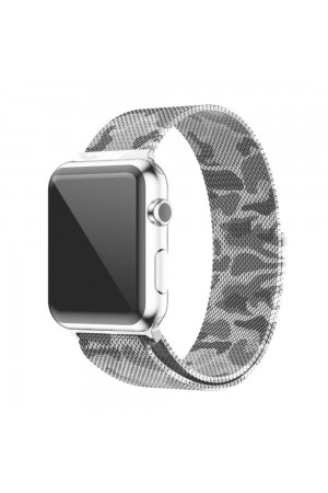 Металлический ремешок для Apple Watch 4/5 44 мм, камуфляж зеленый