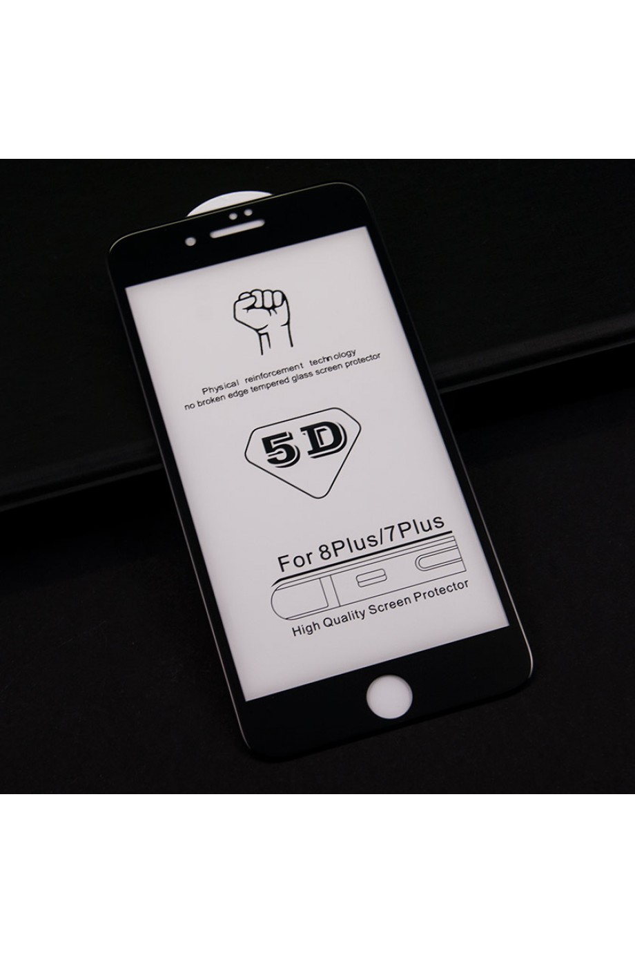 Защитное стекло 5D Mikomo для iPhone 7 Plus, черная рамка, полный клей