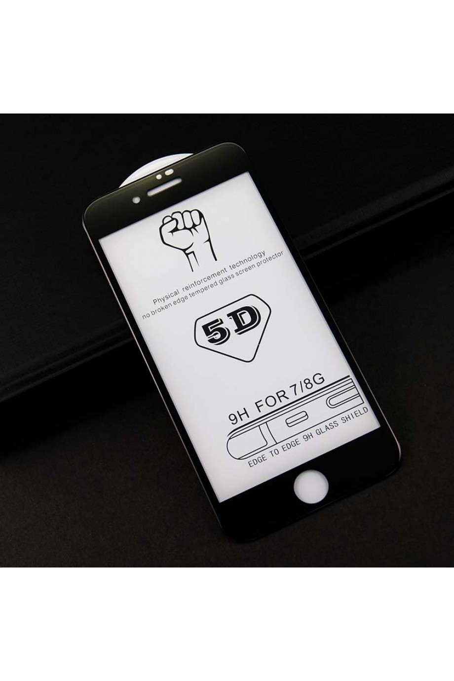 Защитное стекло 5D Mikomo для iPhone 8, черная рамка, полный клей