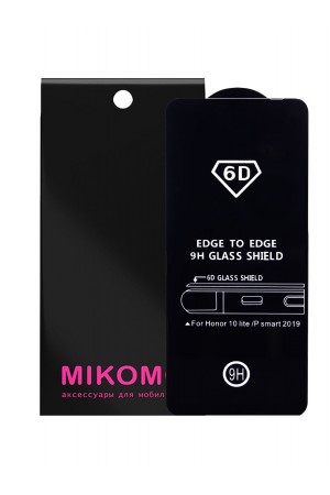 Защитное стекло 6D Mikomo для Honor 10 Lite, Premium Black, черная рамка, полный клей