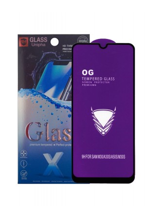 Защитное стекло 5D Glass Unipha для Samsung Galaxy A50S, OG series, черная рамка, полный клей, mk064