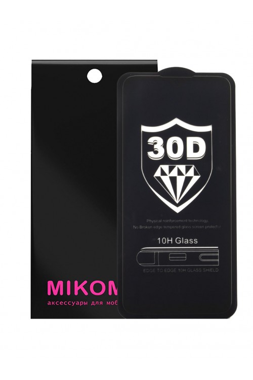 Защитное стекло 30D Mikomo для Xiaomi Mi CC9E, черная рамка, полный клей