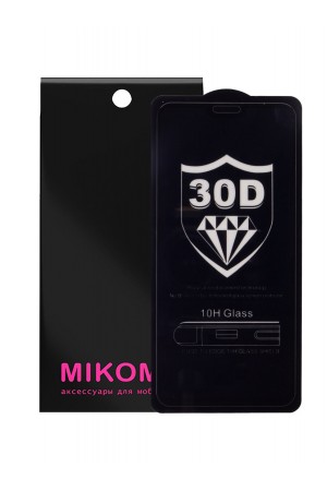 Защитное стекло 30D Mikomo для Honor 8X, черная рамка, полный клей