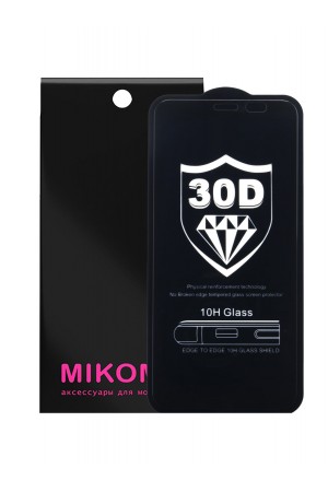 Защитное стекло 30D Mikomo для Xiaomi Redmi 7A, черная рамка, полный клей