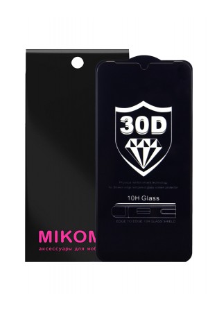 Защитное стекло 30D Mikomo для Huawei Y5 2019, черная рамка, полный клей