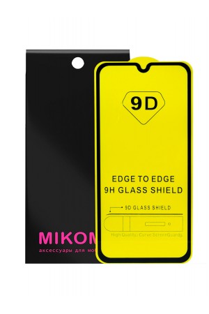 Защитное стекло 9D Mikomo для Samsung Galaxy A40, черная рамка, полный клей