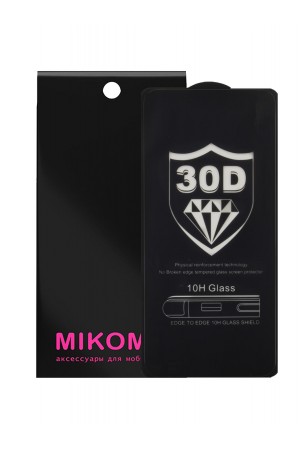 Защитное стекло 30D Mikomo для Samsung Galaxy A80, черная рамка, полный клей