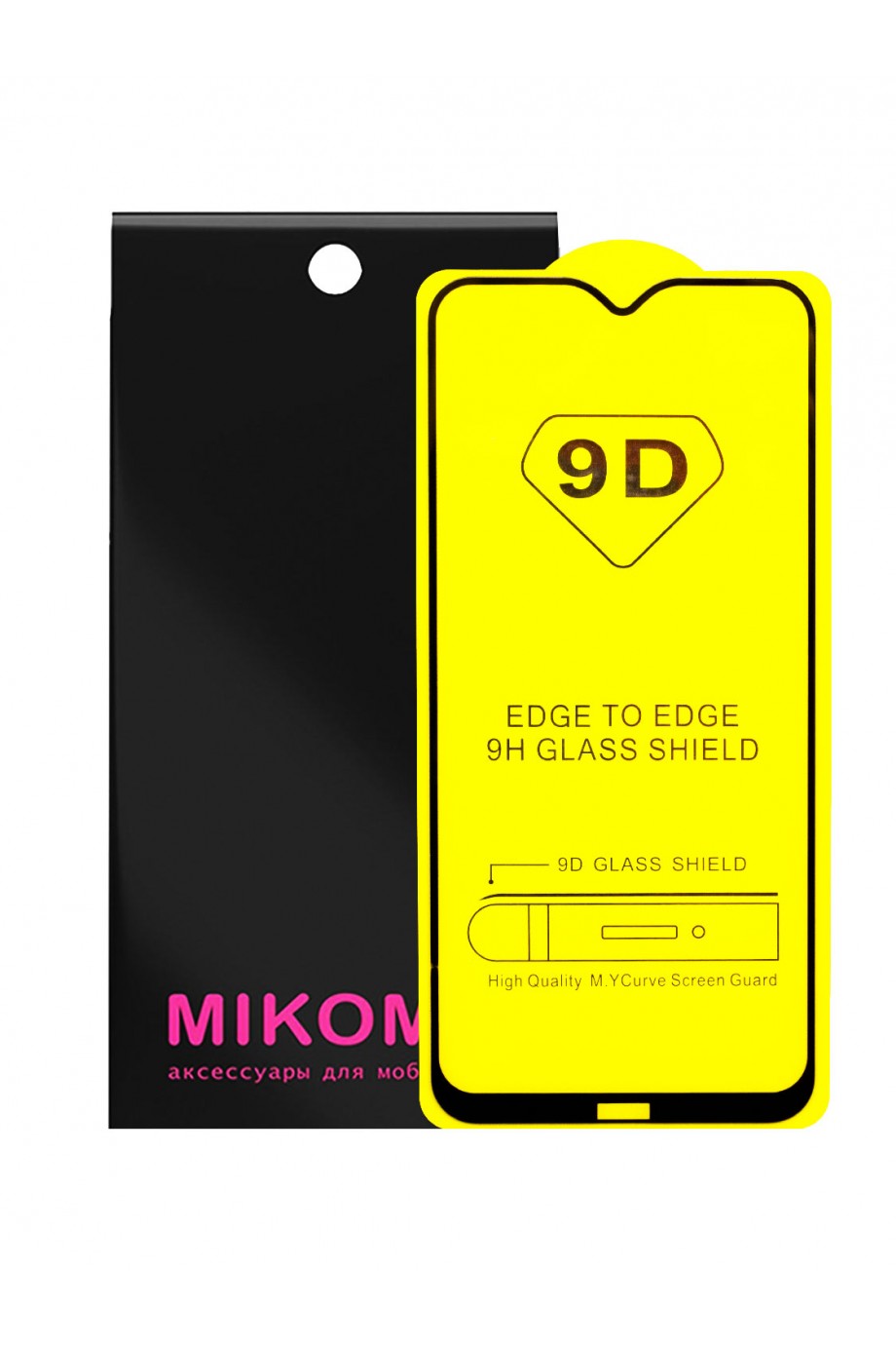 Защитное стекло 9D Mikomo для Xiaomi Redmi 8, черная рамка, полный клей