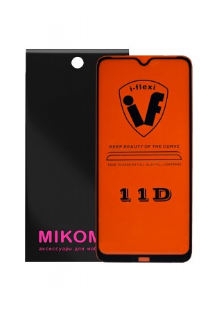 Защитное стекло 11D Mikomo для Xiaomi Redmi Note 8, черная рамка, полный клей