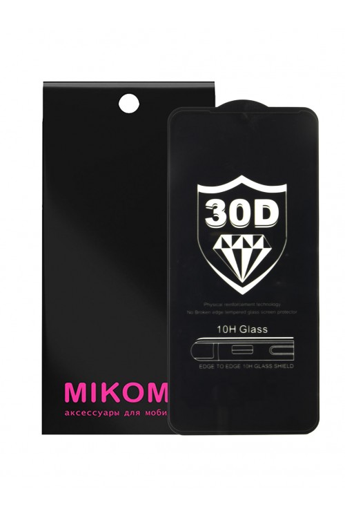 Защитное стекло 30D Mikomo для Xiaomi Mi 9, черная рамка, полный клей