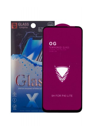 Защитное стекло 5D Glass Unipha для Huawei Nova 6 SE, OG series, черная рамка, полный клей, mk063
