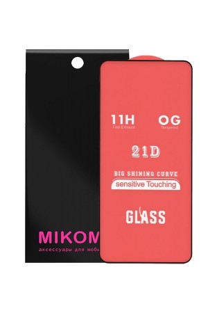 Защитное стекло 21D Mikomo для Huawei Nova 6 SE, черная рамка, полный клей, mk04