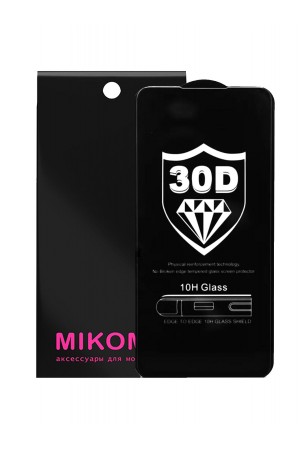 Защитное стекло 30D Mikomo для Xiaomi Mi 9T, черная рамка, полный клей