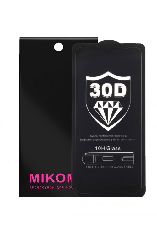 Защитное стекло 30D Mikomo для Xiaomi Redmi Note 7, черная рамка, полный клей