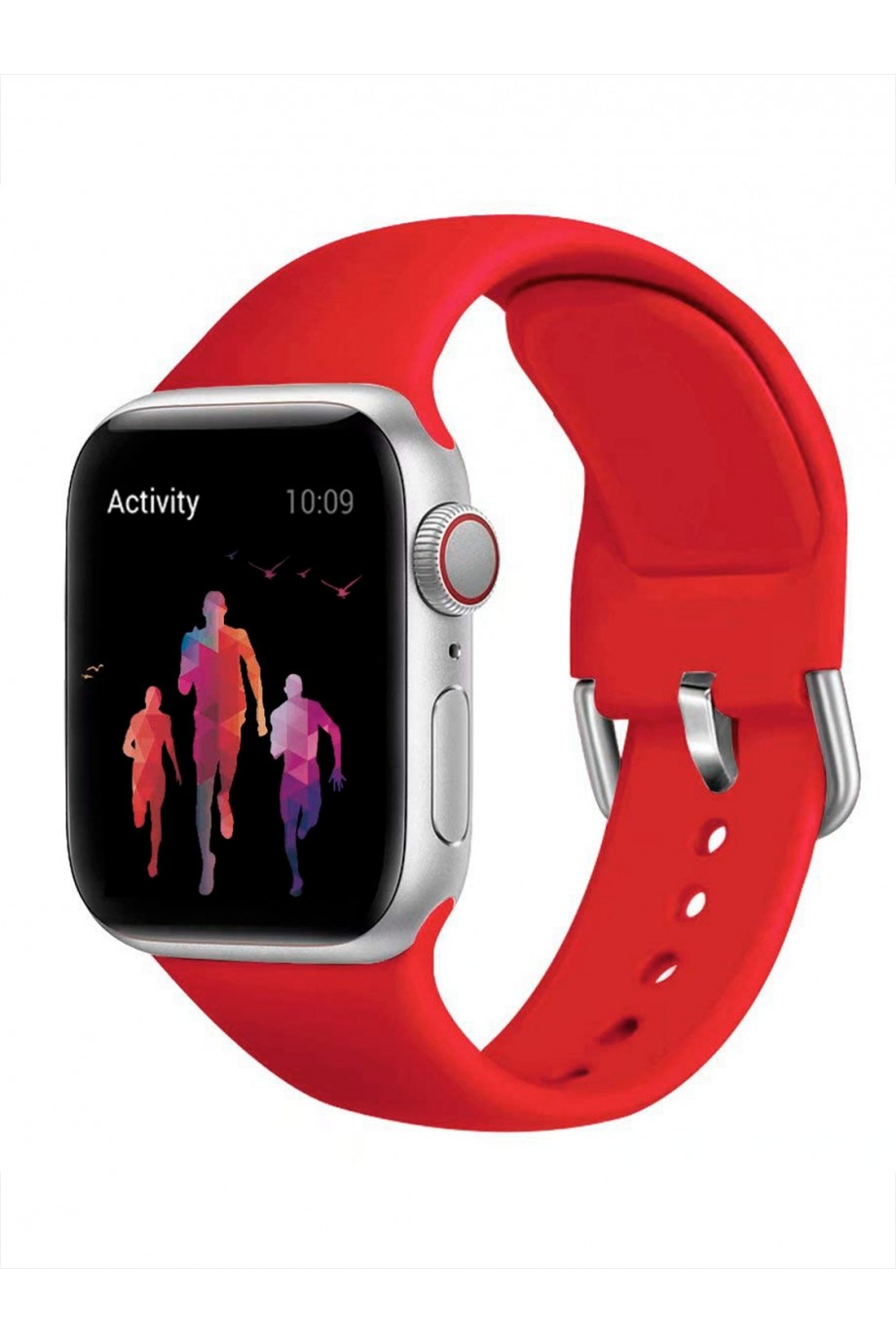 Силиконовый ремешок для Apple Watch 3 38 мм, застежка пряжка, красный