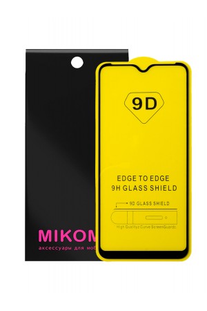 Защитное стекло 9D Mikomo для Samsung Galaxy A10S, черная рамка, полный клей
